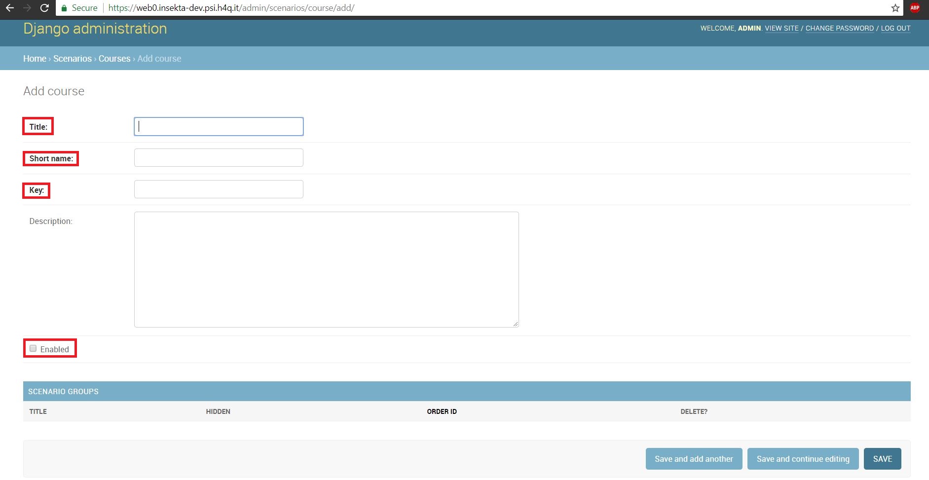 Fill the mandatory fields